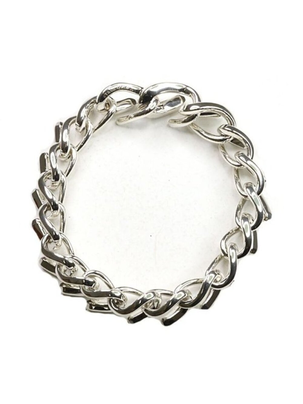 Tiffany & Co Forge Link Bracelet High Polish Star Ring Silver